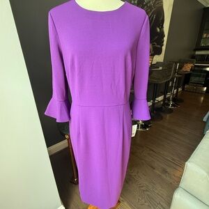 Donna Morgan Vibrant Purple Long Sleeve Dress